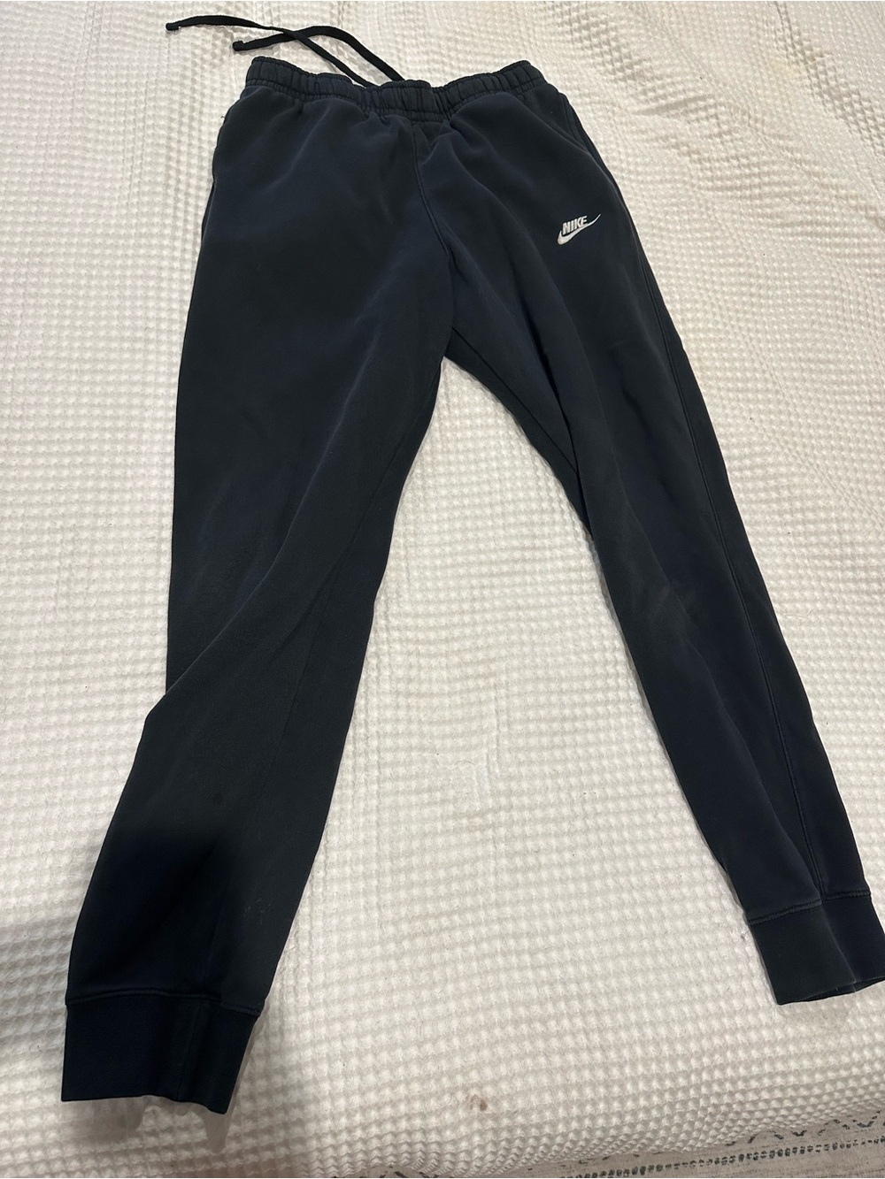 Nike men’s tall Black Jogger Sweatpants with White Swoosh